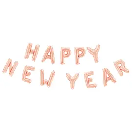 Happy New Year Kirjainilmapallo Ruusukulta