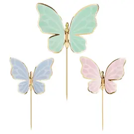 Kakkukoriste Perhoset V&auml;risekoitus 9-kpl