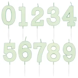 Numerokynttil&auml; Pastelliminttu 4,5 cm