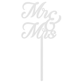 Mr & Mrs Cake Topper Valkoinen
