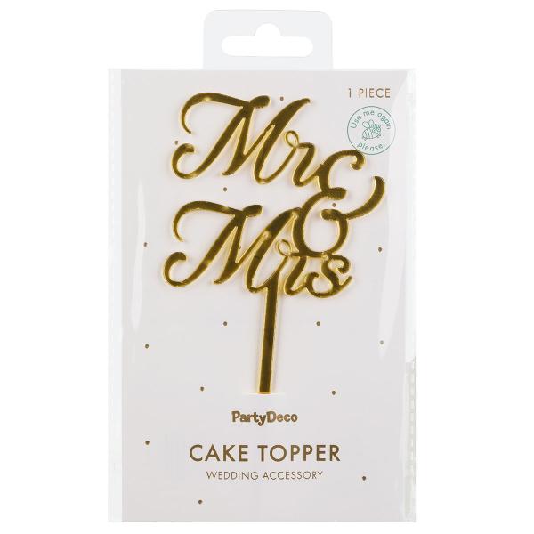 Mr & Mrs Cake Topper Kulta