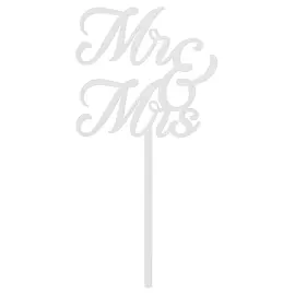 Mr & Mrs Cake Topper Valkoinen