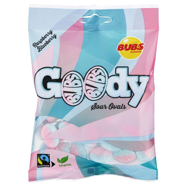 Bubs Goody Sour Ovals Vadelma ja Mustikka