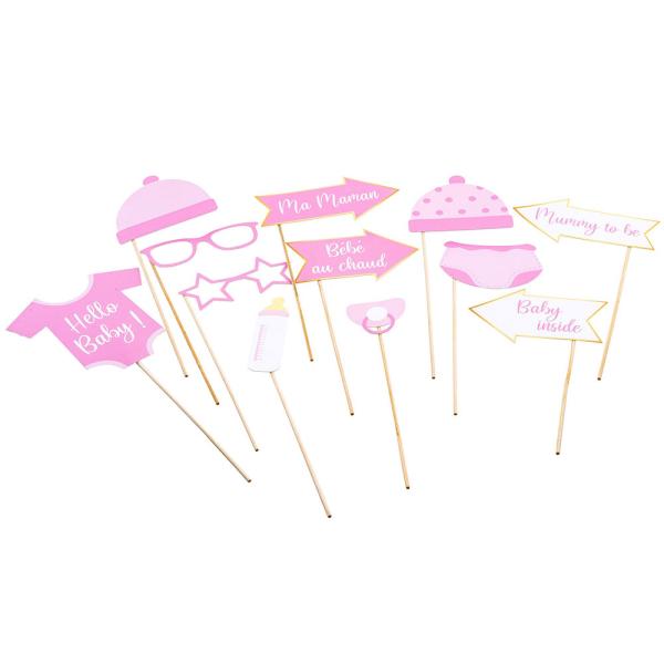 Baby Shower Girl Valokuvarekvisiitta 11 kpl