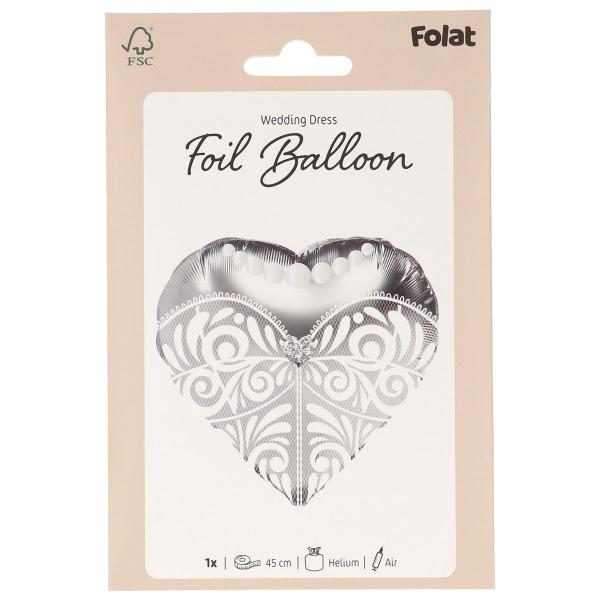 Folioilmapallo Häämekko Hopea 45 cm