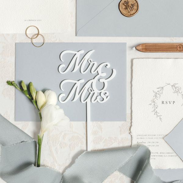 Mr & Mrs Cake Topper Valkoinen