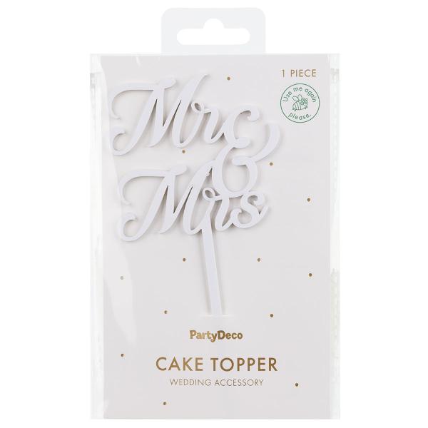 Mr & Mrs Cake Topper Valkoinen