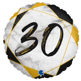 Marble 30 Holografinen Ilmapallo Musta