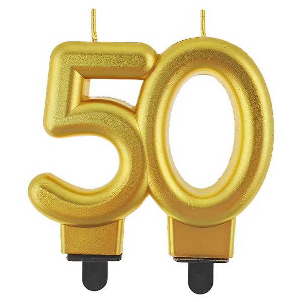 Kakkukynttilä 50 Metallinkultainen