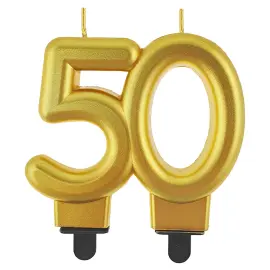 Kakkukynttilä 50 Metallinkultainen