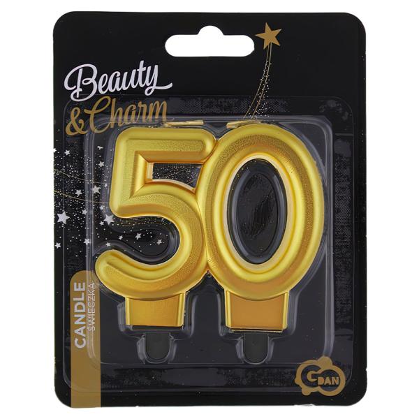 Kakkukynttilä 50 Metallinkultainen