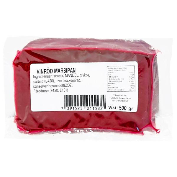 Marsipaani Viininpunainen 500 Grammaa