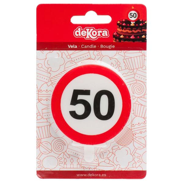 Kakkukynttilä Liikennemerkki 50