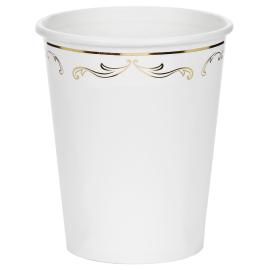 Pahvimukit Ornament Kulta/Valkoinen 22 cl 6 kpl