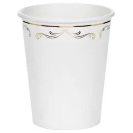 Pahvimukit Ornament Kulta/Valkoinen 22 cl 6 kpl