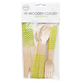 Puiset Kertak&auml;ytt&ouml;lusikat Zigzag Limenvihre&auml;