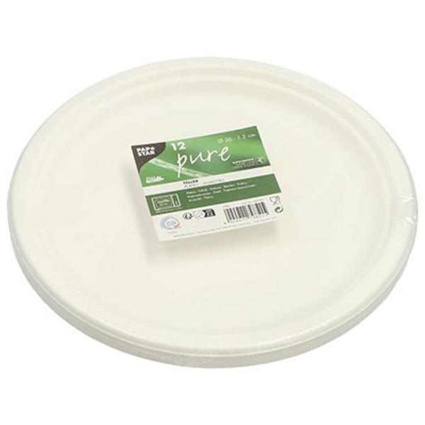 Kertakäyttöiset Lautaset Sokeriruoko 26cm 12 kpl