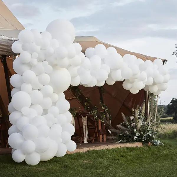 Ilmapallokaari Setti Luxe Valkoinen