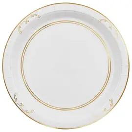 Pahvilautaset Ornament Kulta/Valkoinen 23 cm 6 kpl