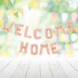 Welcome Home Kirjainilmapallo Ruusukulta