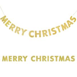 Merry Christmas Banderolli Kimalle Kulta