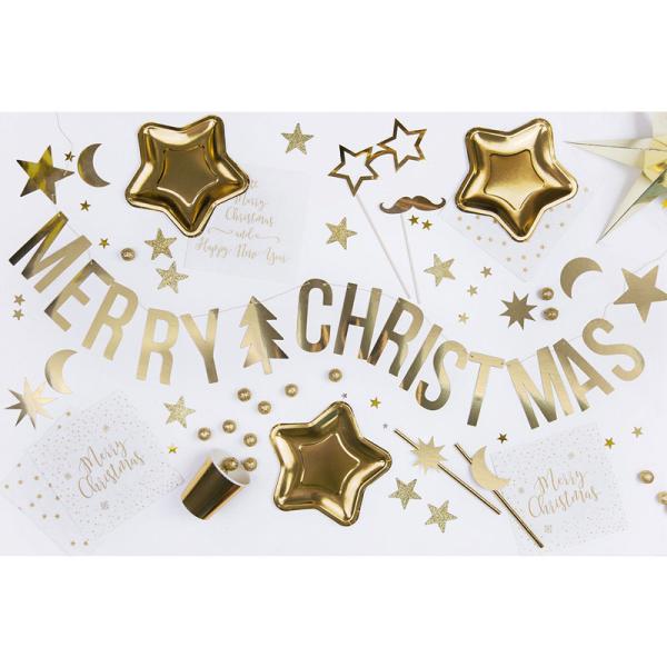 Merry Christmas Kultainen Banderolli