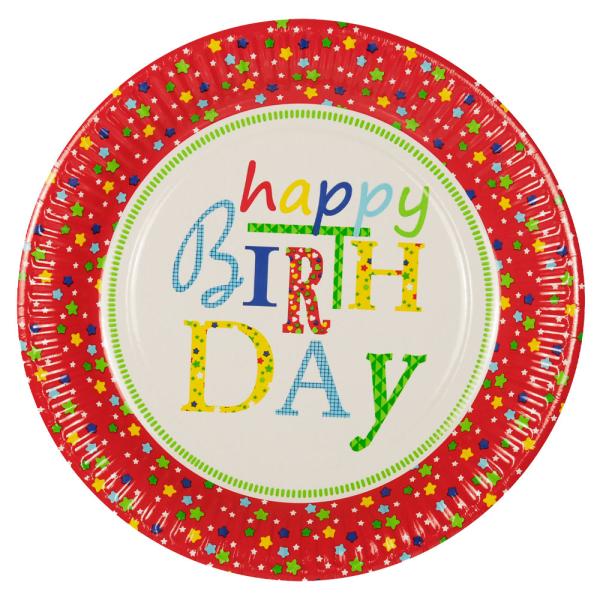 Happy Birthday Pahvilautaset Tähtikuvio