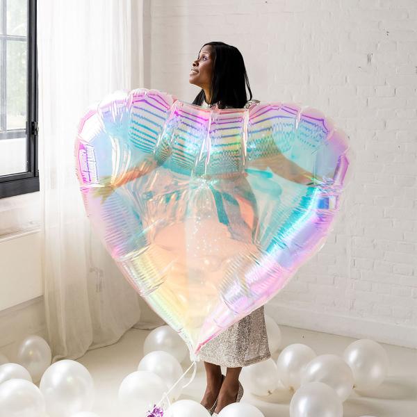 Folioilmapallo Sydän XXL Irisoiva 103 x 107 cm